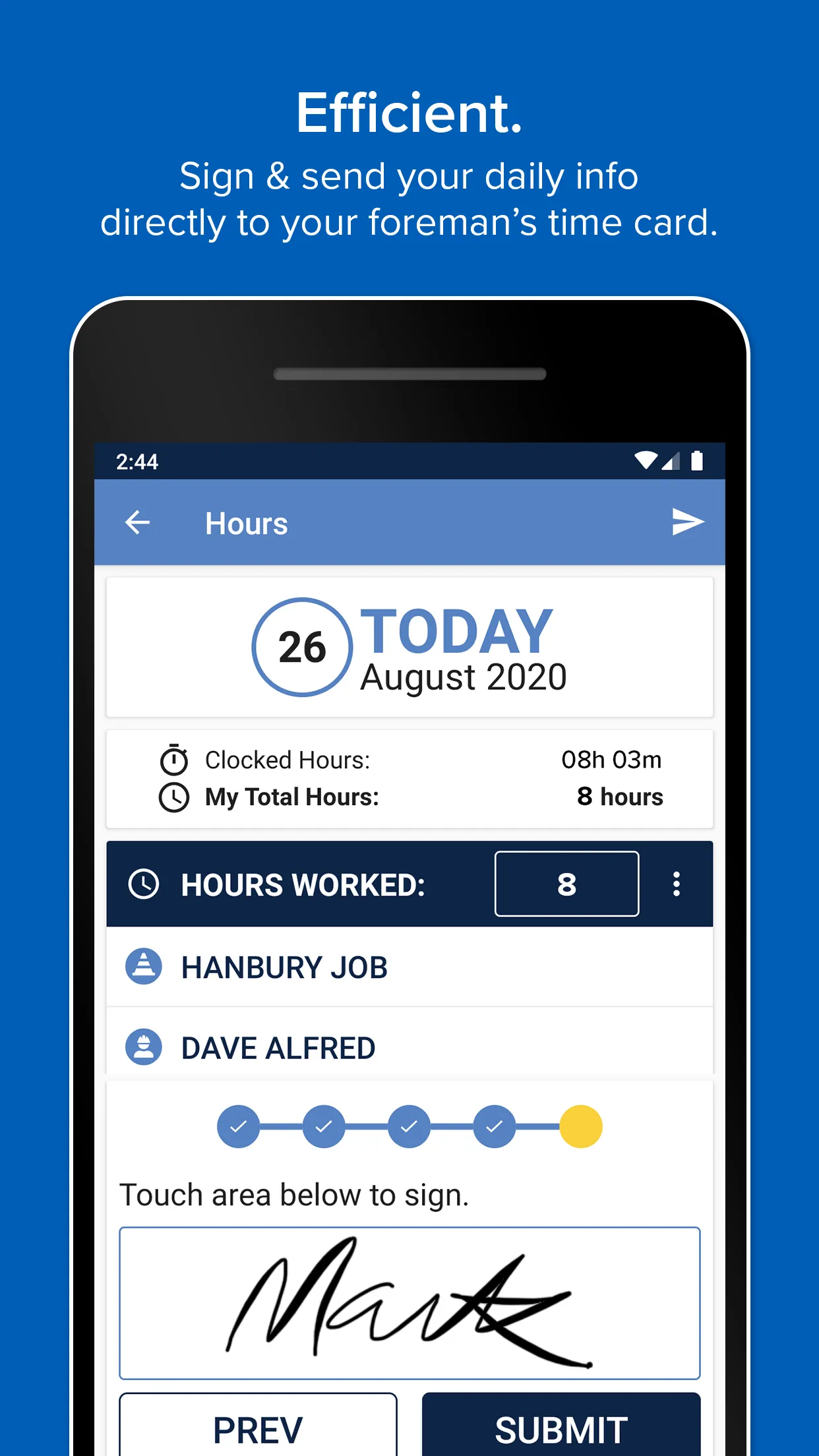 HCSS myField: Track job hours  | Indus Appstore | Screenshot