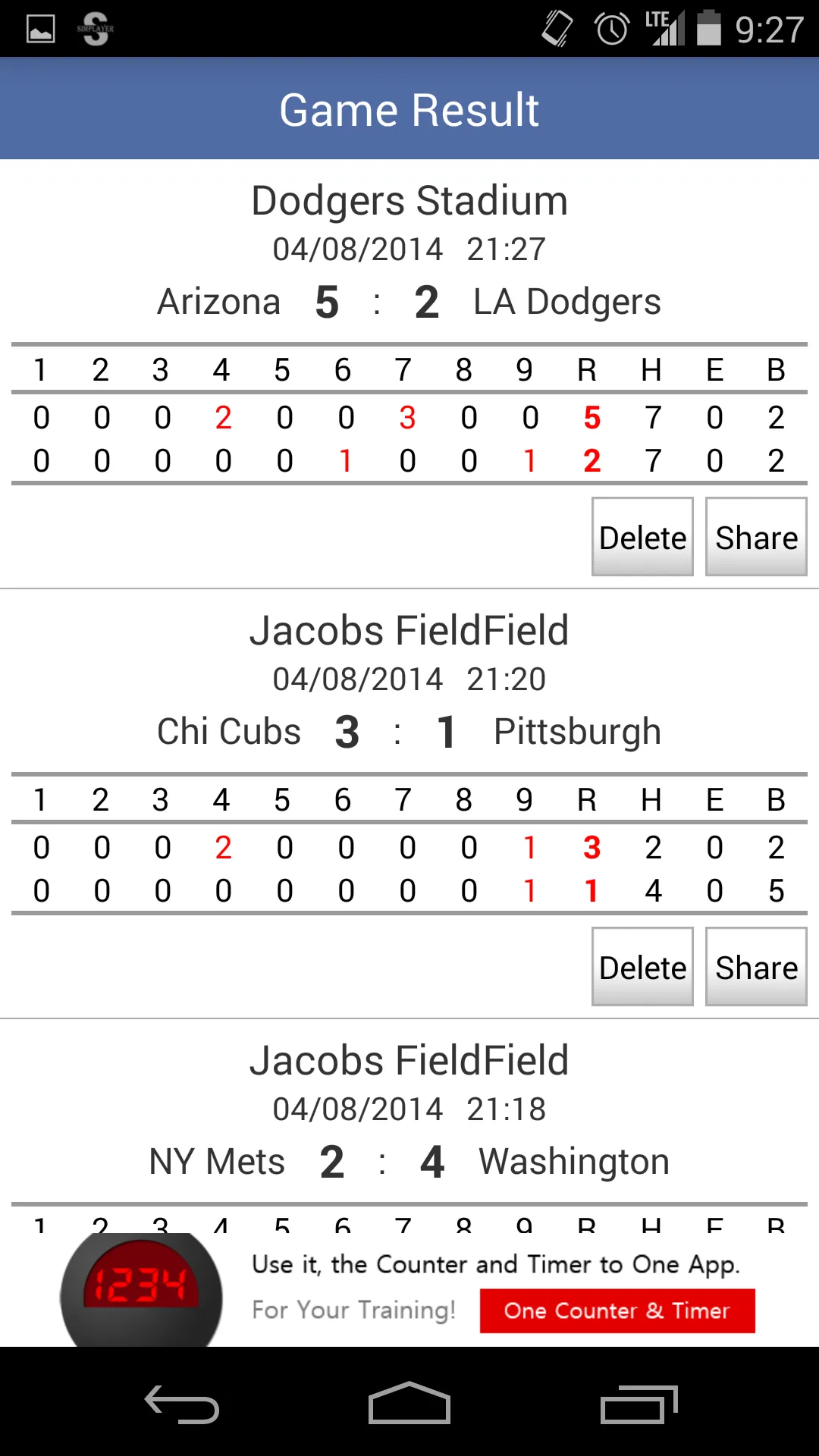 Kennedy Score - Baseball Score | Indus Appstore | Screenshot