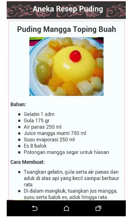 Resep Puding Terenak | Indus Appstore | Screenshot