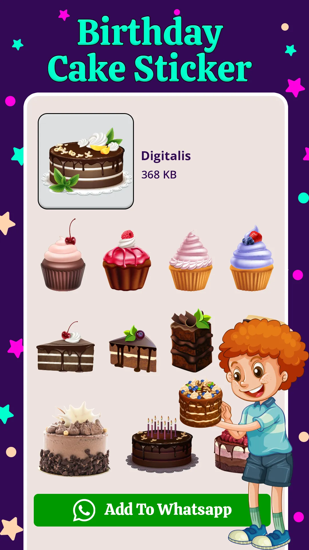 Birthday Stickers With Name | Indus Appstore | Screenshot