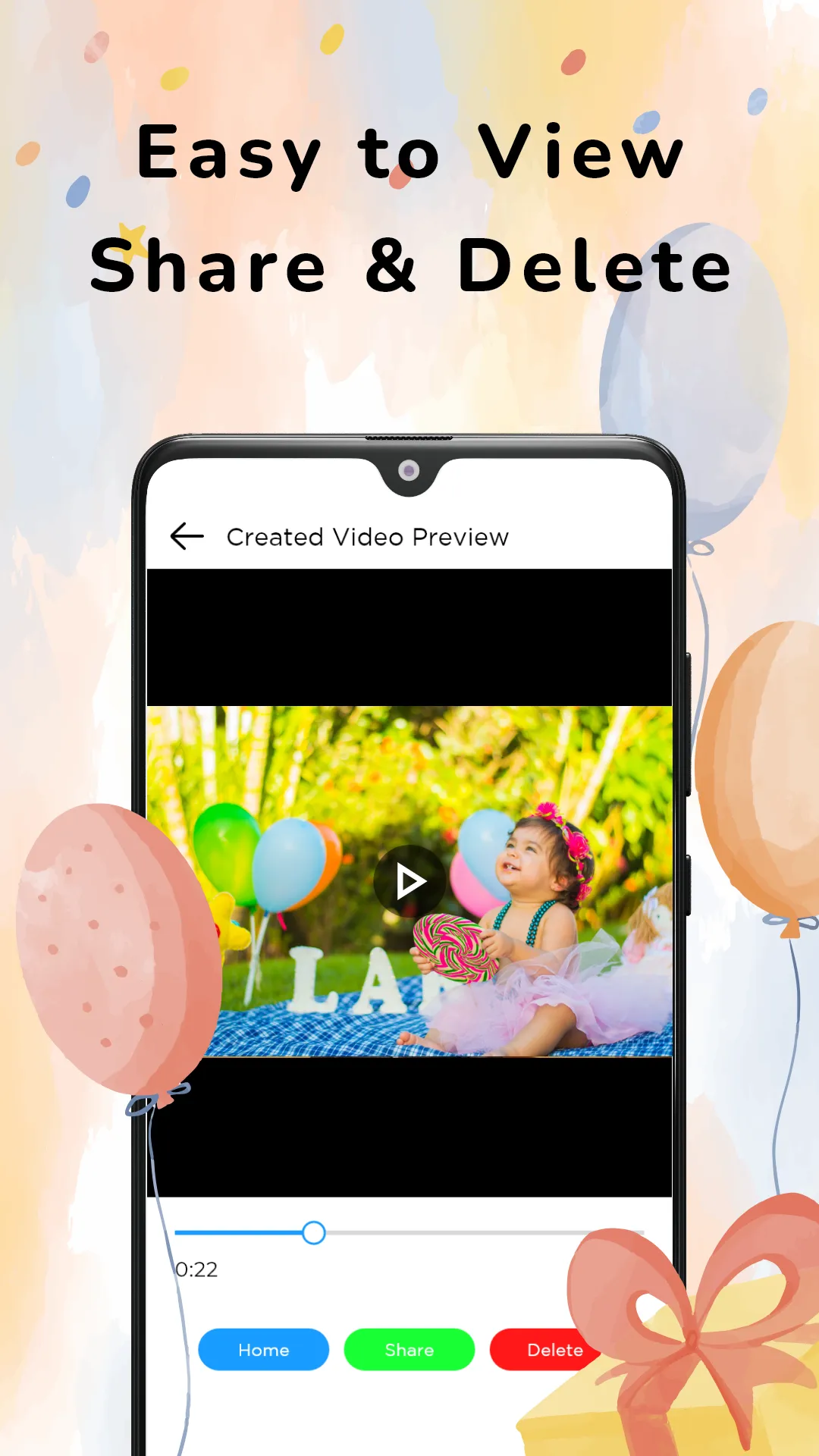 Birthday Video Maker & Music | Indus Appstore | Screenshot