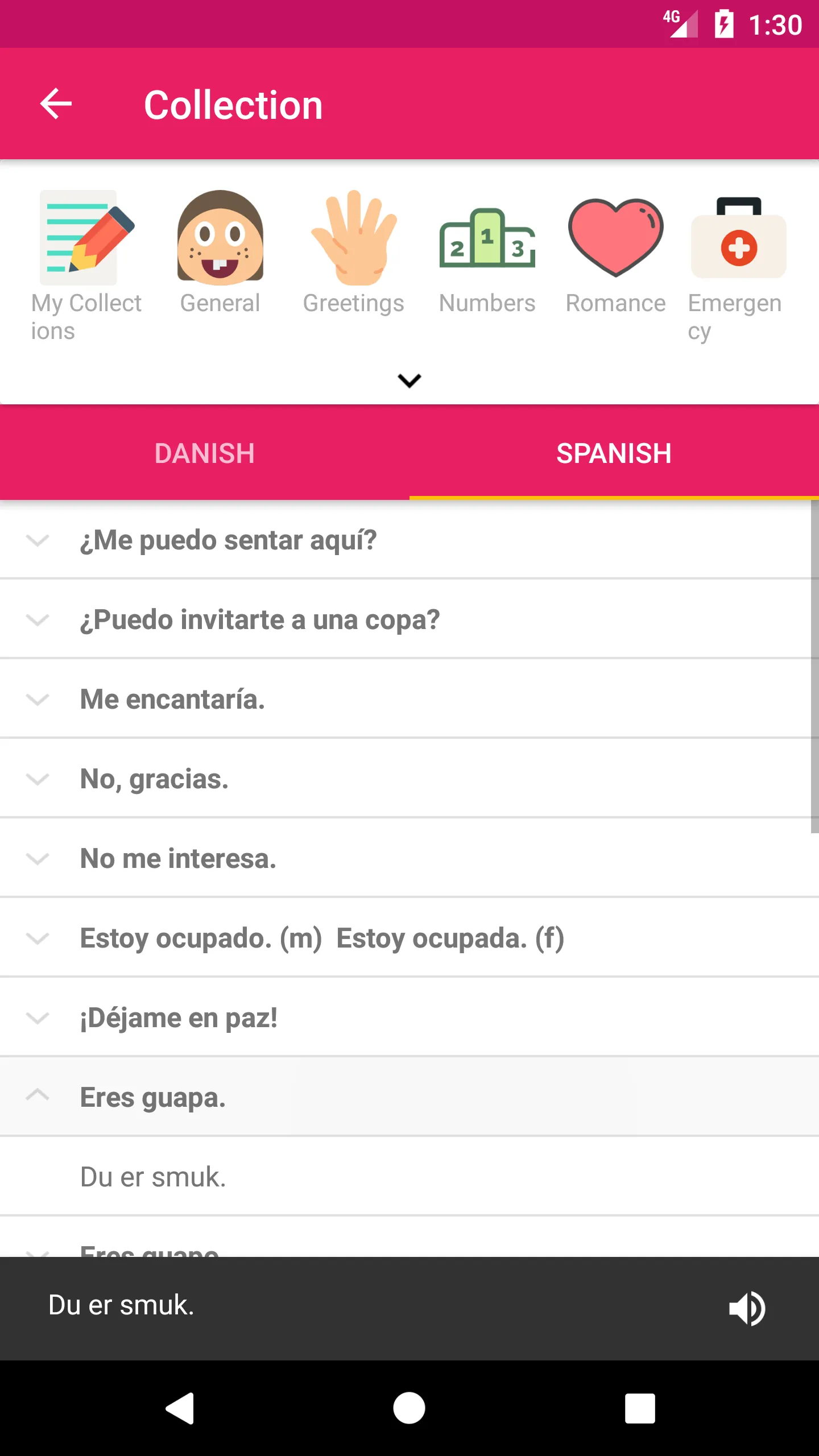 Danish Spanish Dictionary | Indus Appstore | Screenshot