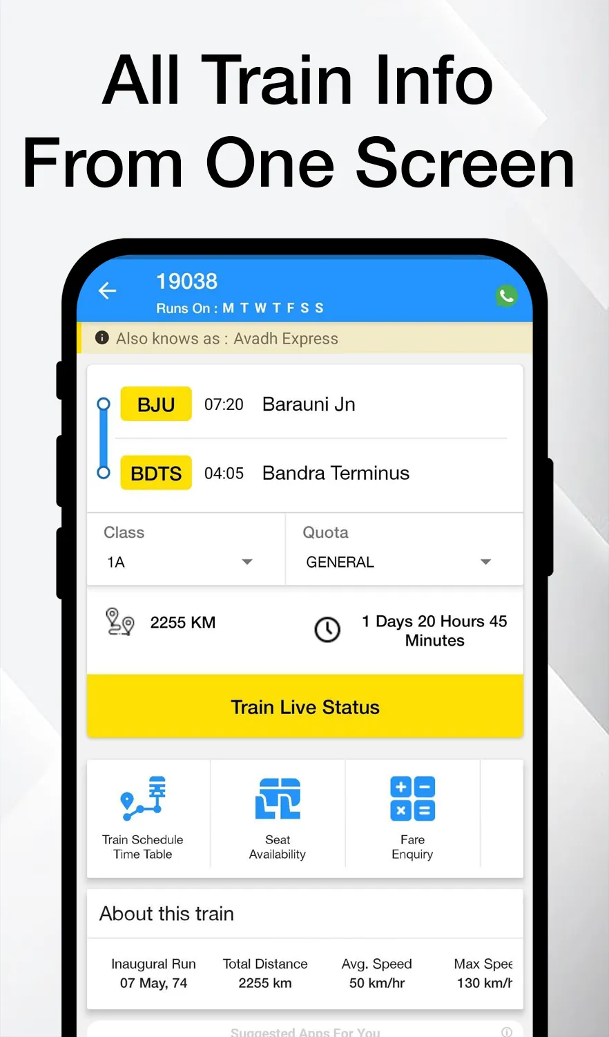 Indian Railway Timetable Live | Indus Appstore | Screenshot