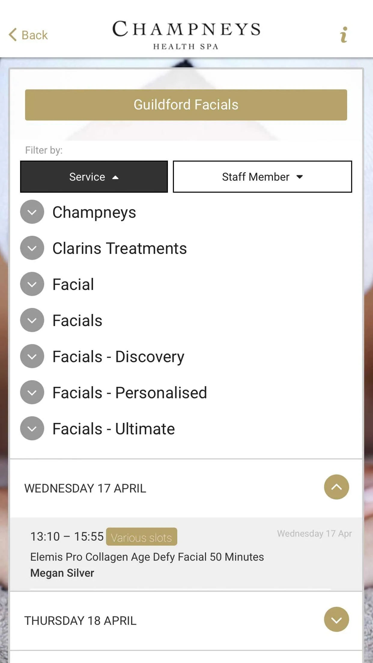 Champneys Spas | Indus Appstore | Screenshot