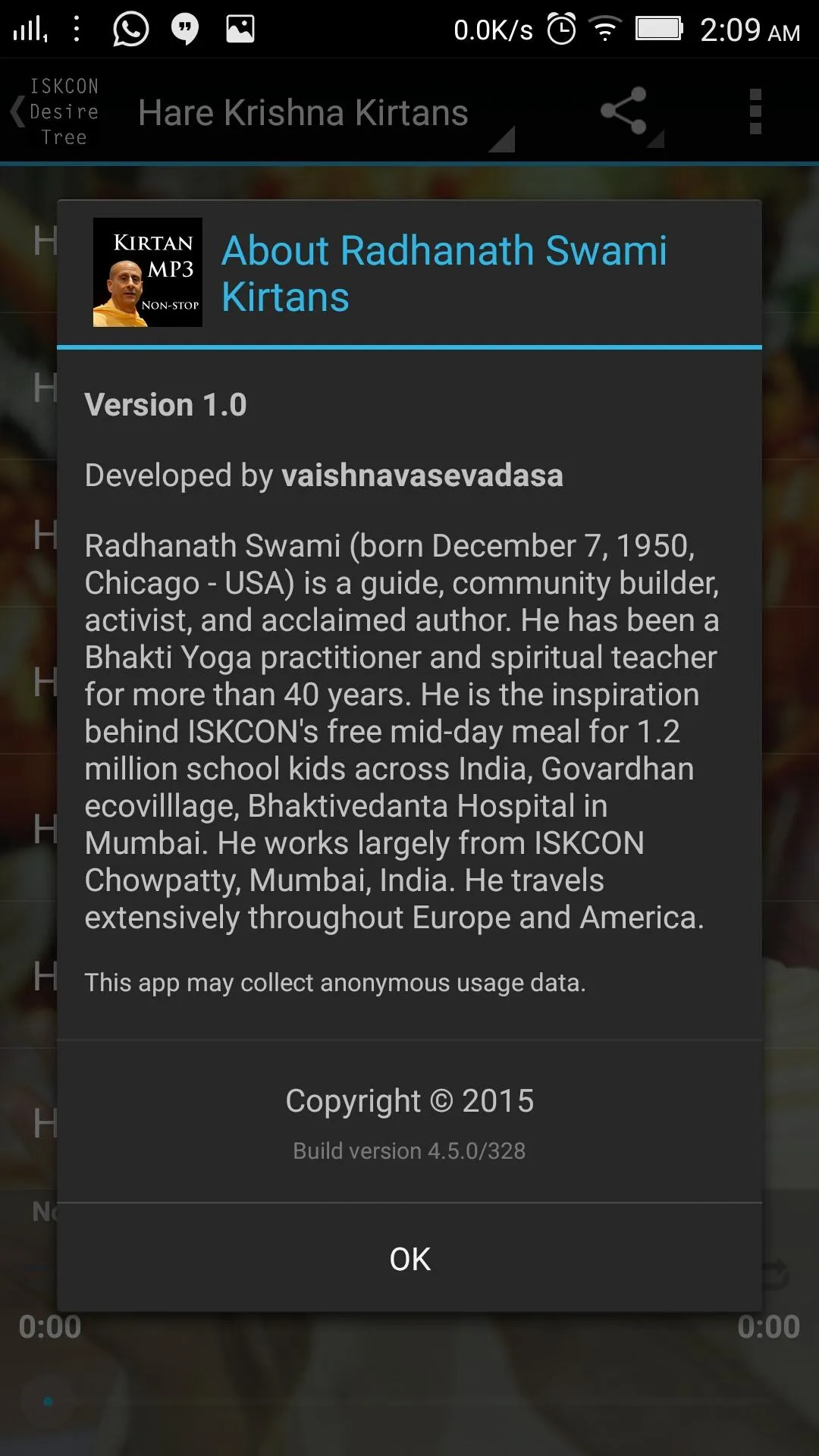 Radhanath Swami Kirtans | Indus Appstore | Screenshot