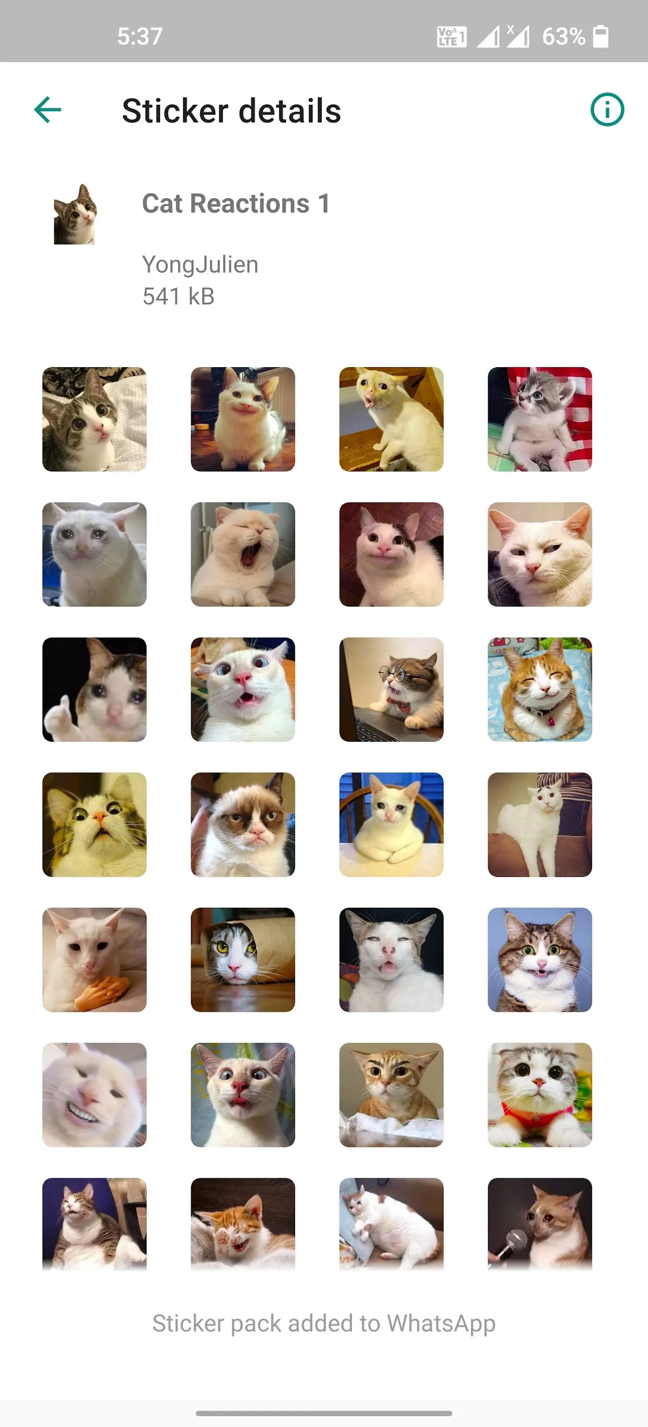 Cat Stickers | WAStickerApps | Indus Appstore | Screenshot