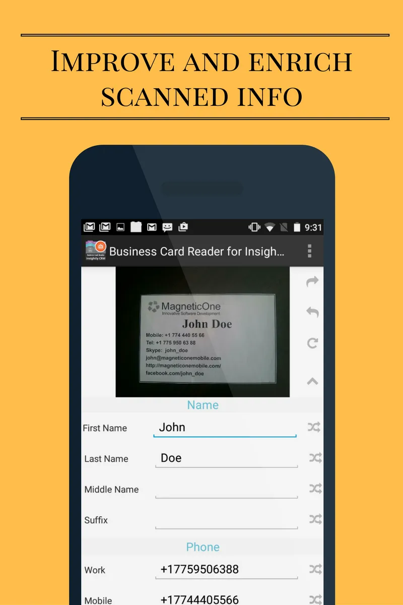 Business Card Reader for Insig | Indus Appstore | Screenshot