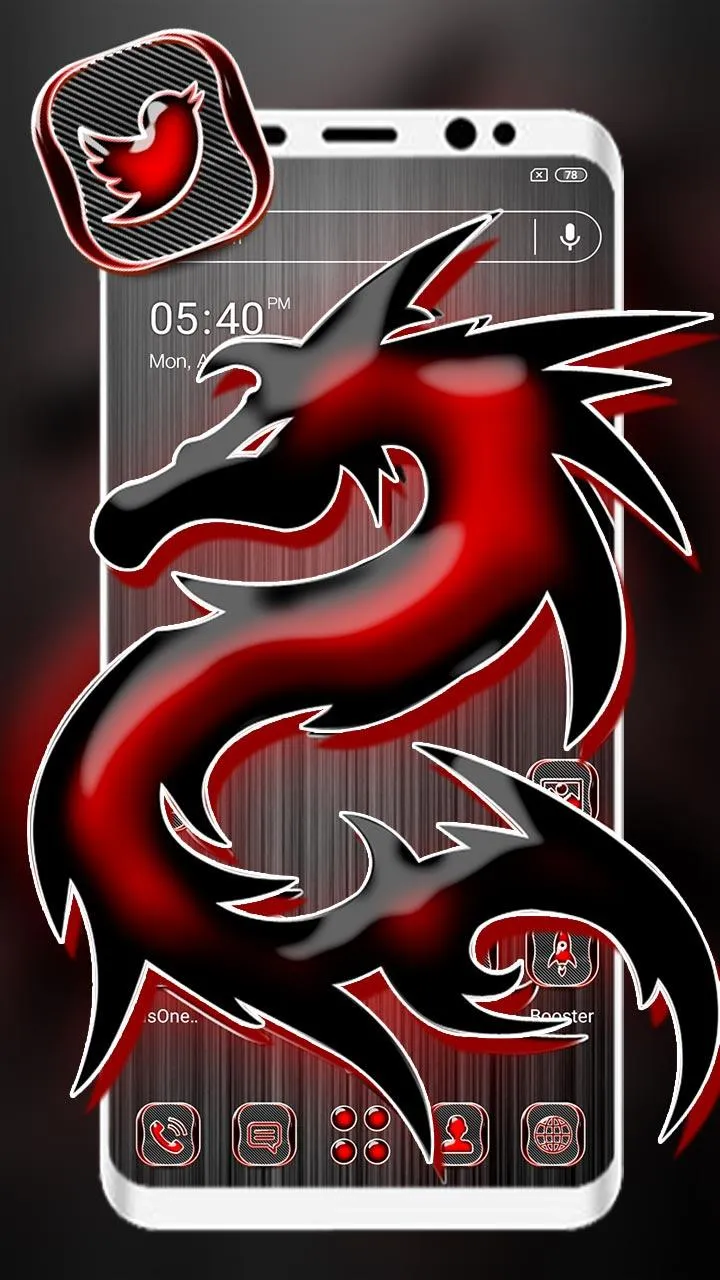 Red Black Dragon LauncherTheme | Indus Appstore | Screenshot
