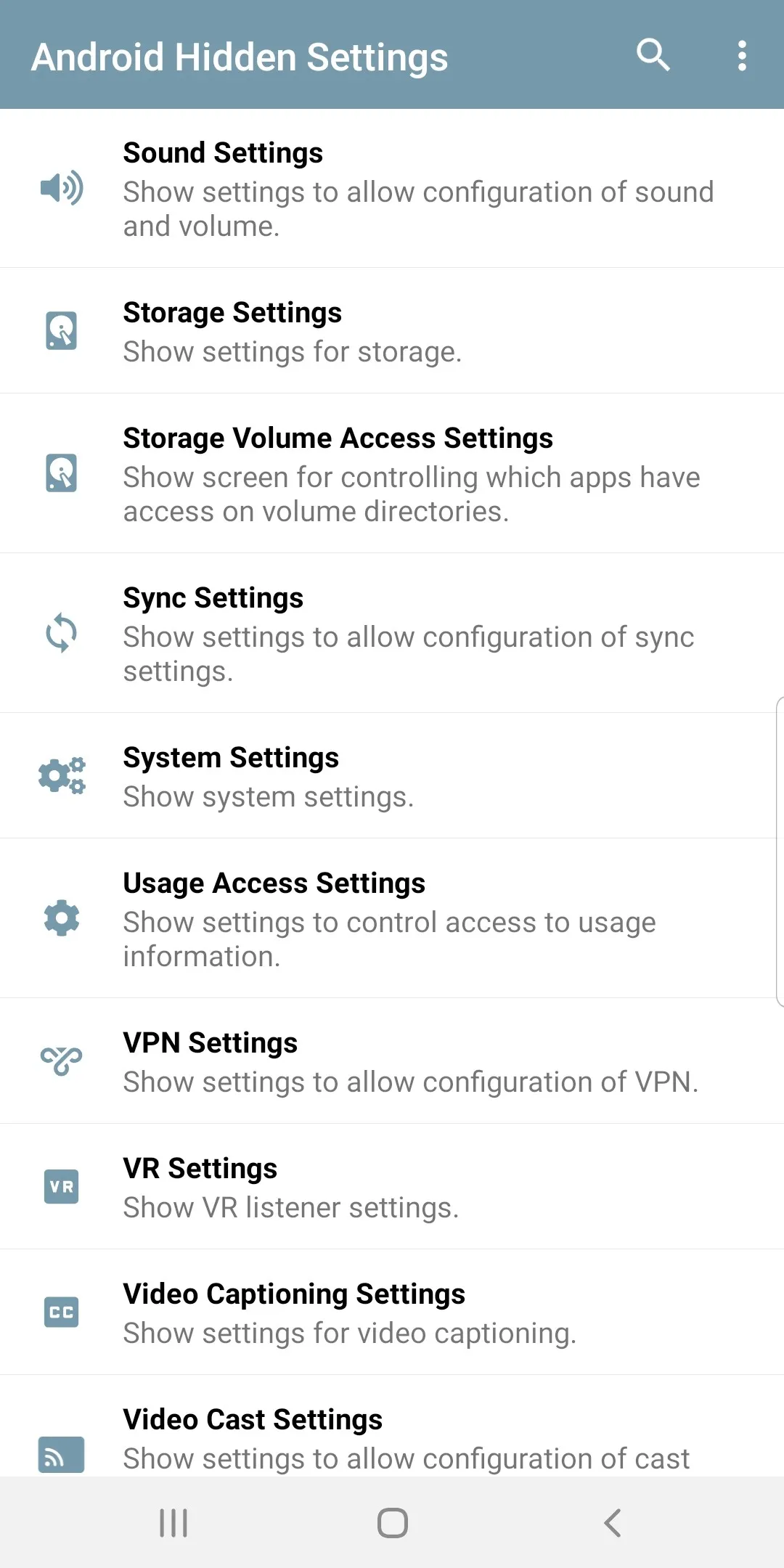 Android Hidden Settings | Indus Appstore | Screenshot