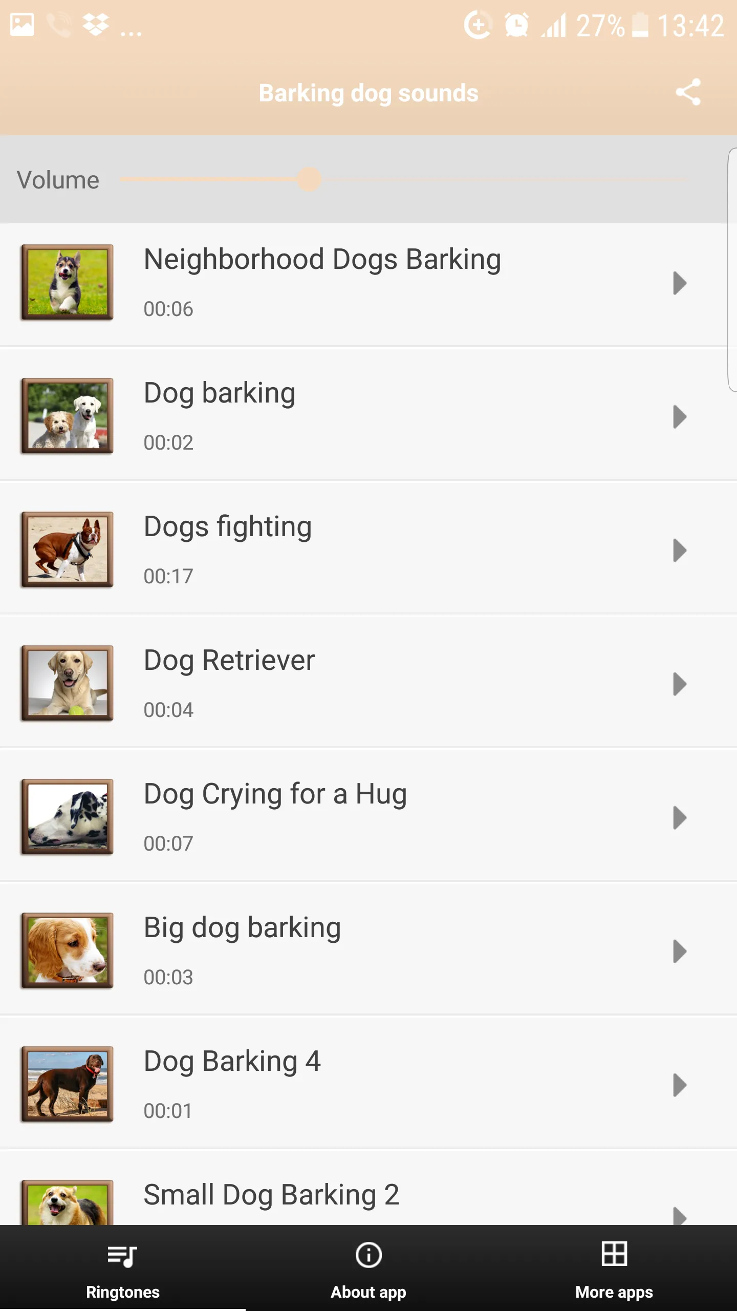 Barking Dog Sounds Ringtones | Indus Appstore | Screenshot