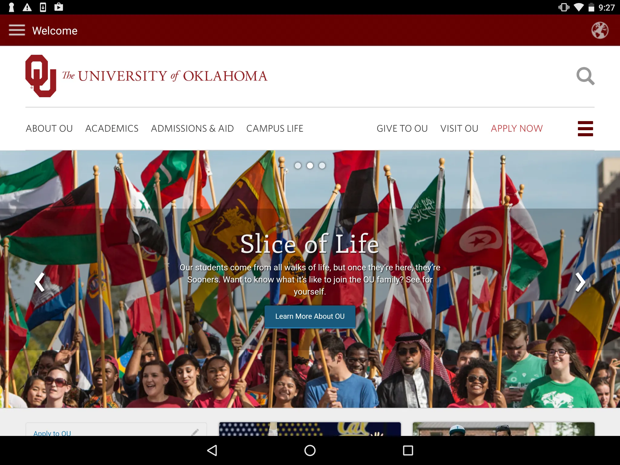 University of Oklahoma | Indus Appstore | Screenshot