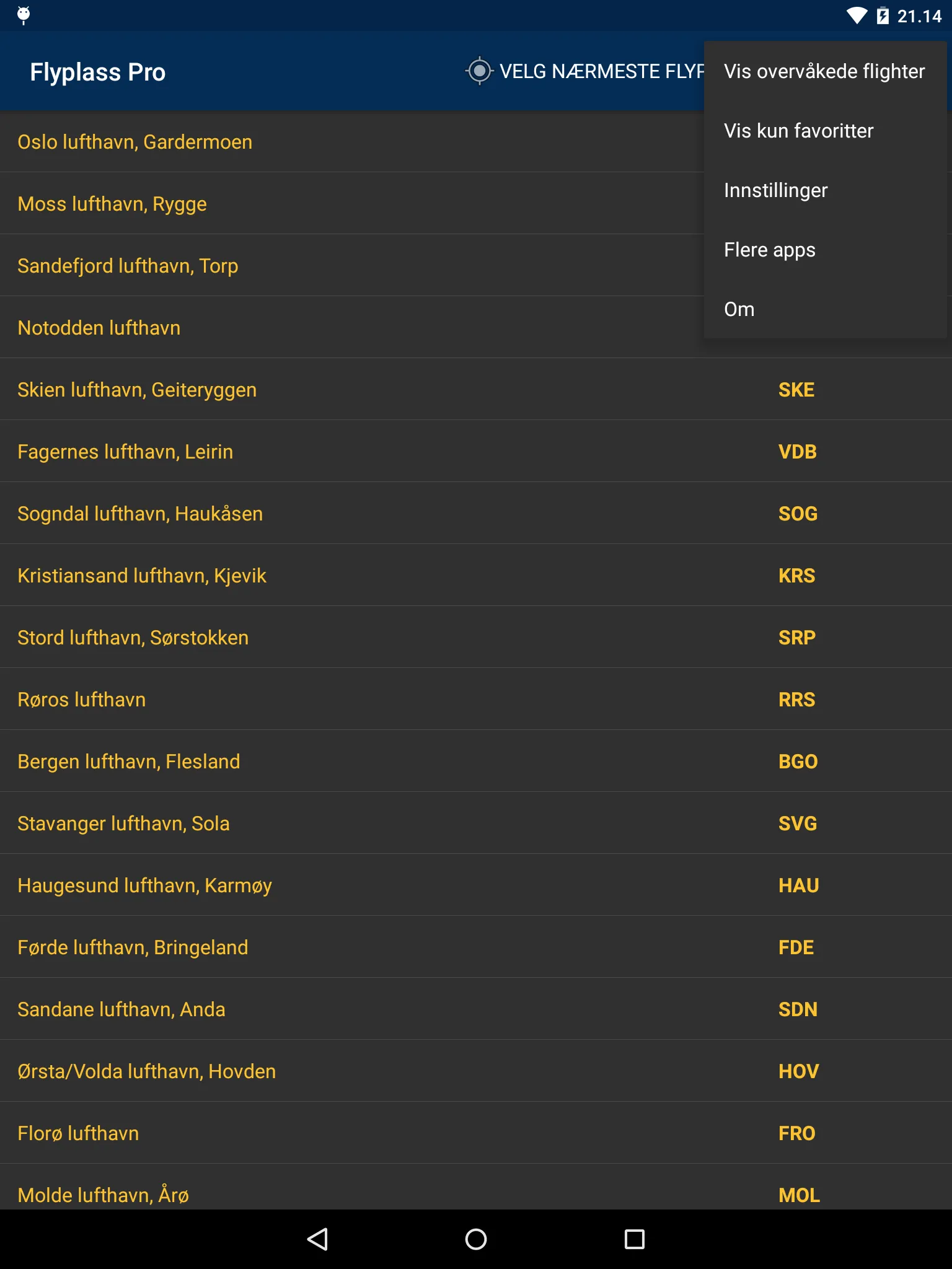 Airports in Norway | Indus Appstore | Screenshot