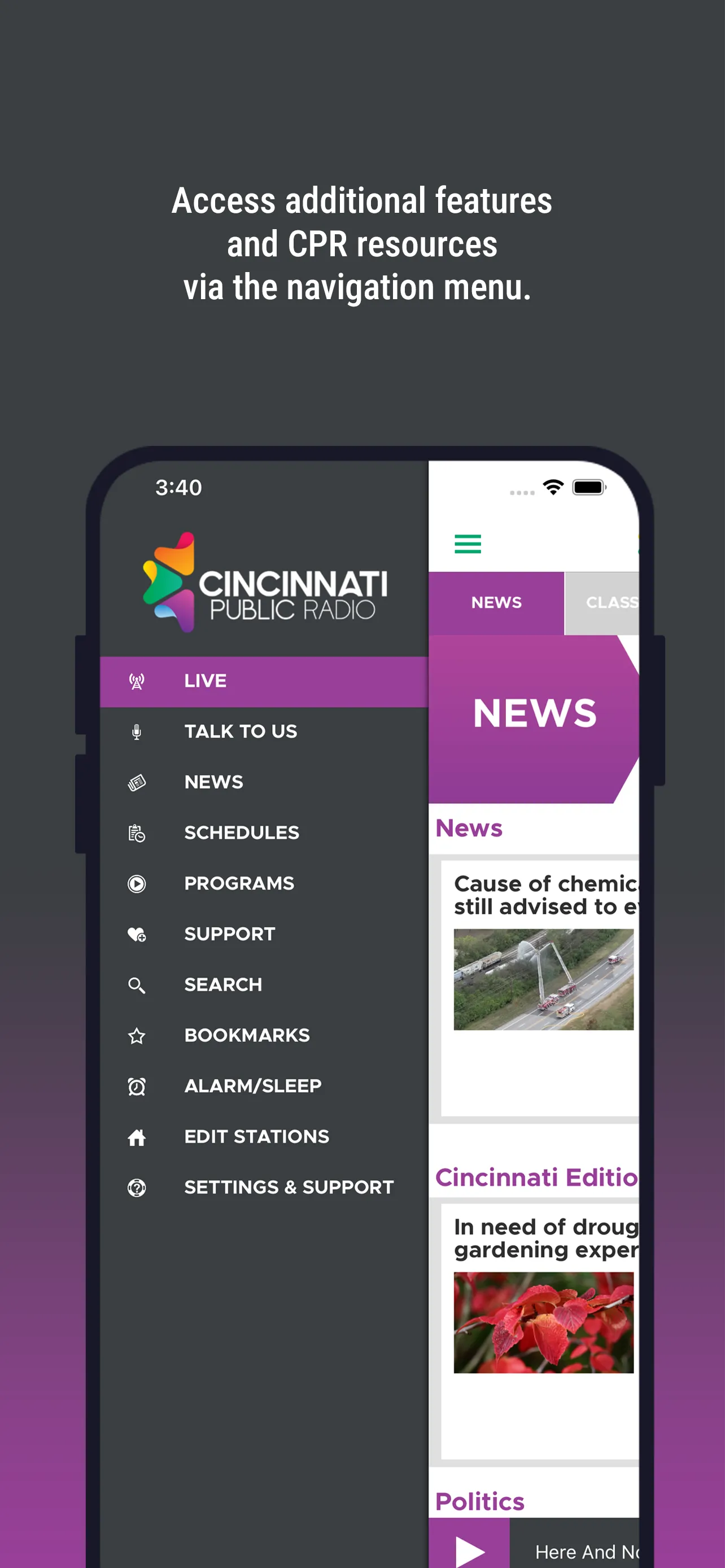 Cincinnati Public Radio | Indus Appstore | Screenshot