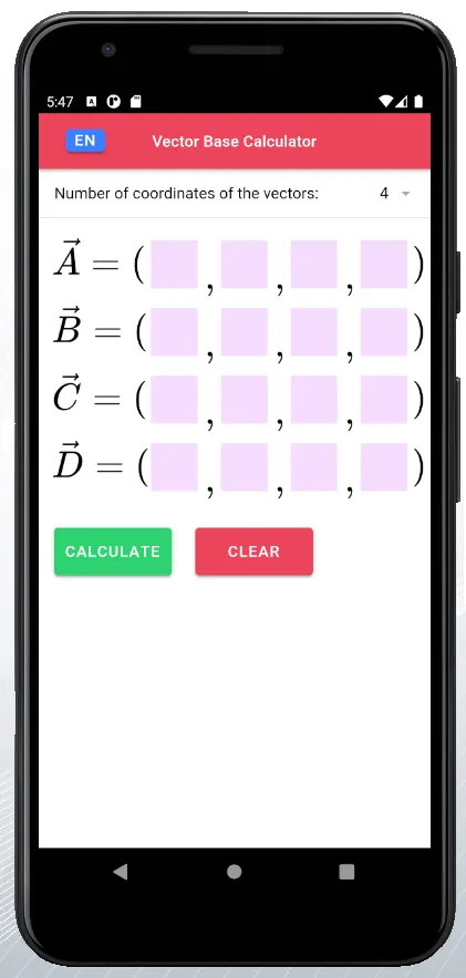 Vector Base Calculator | Indus Appstore | Screenshot