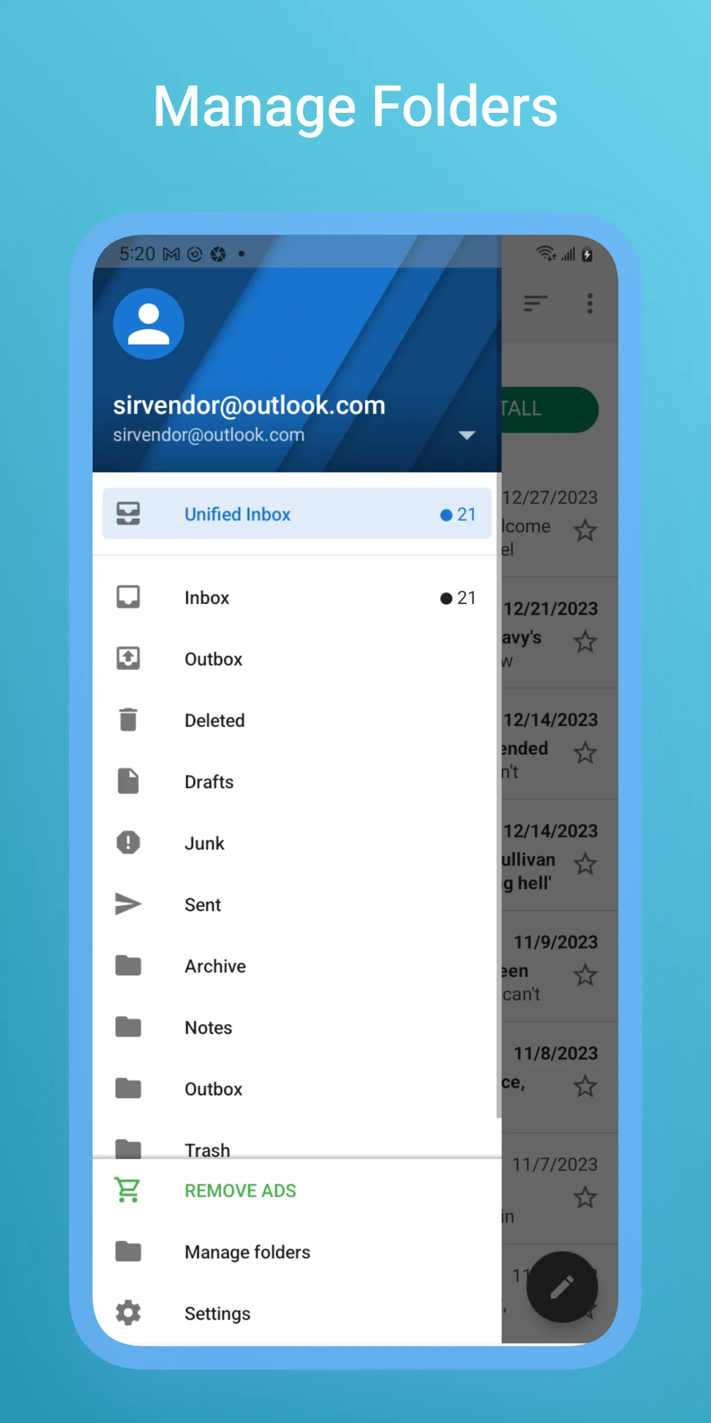 Email App for Outlook | Indus Appstore | Screenshot