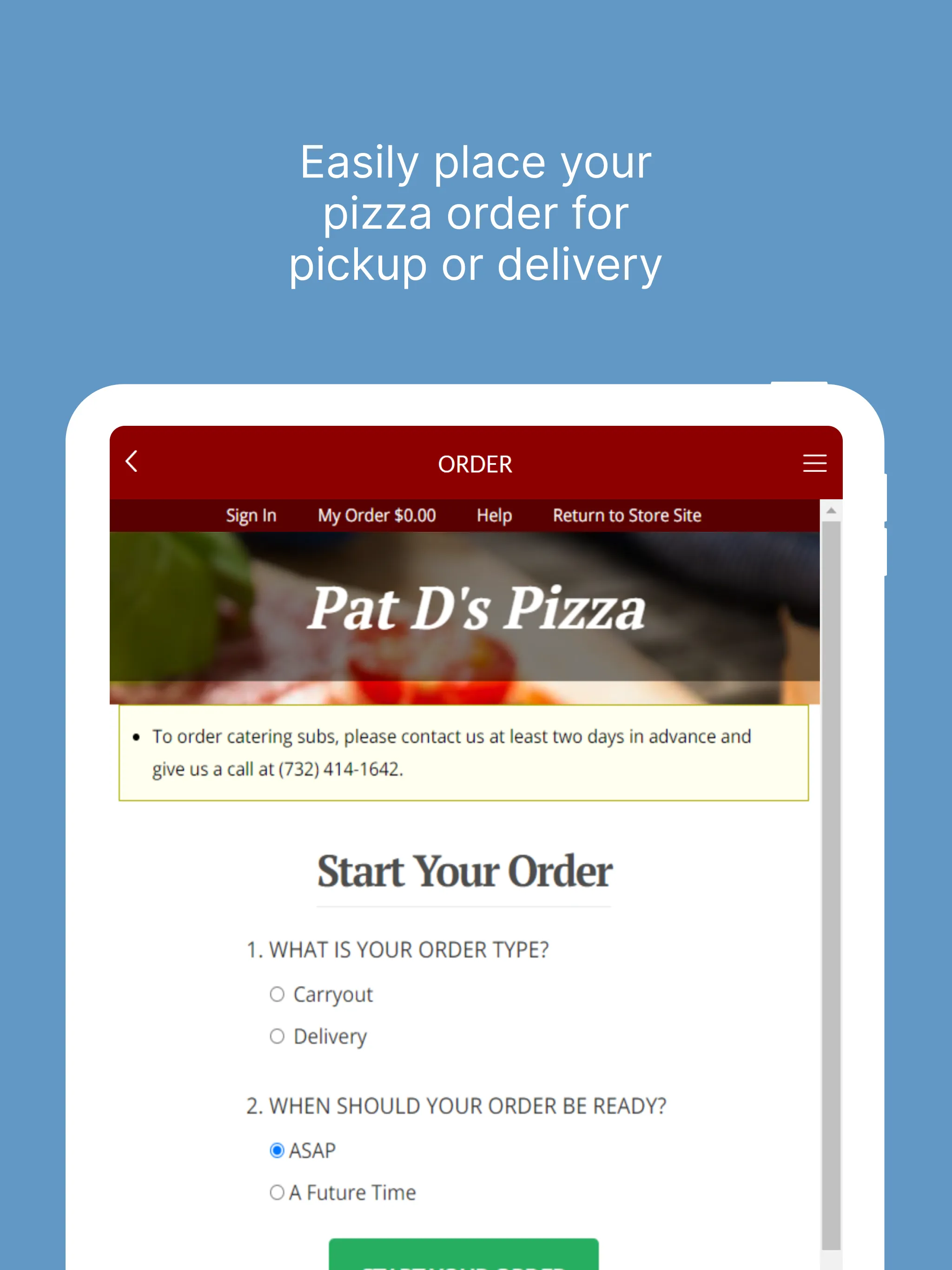 Pat D's Pizza | Indus Appstore | Screenshot