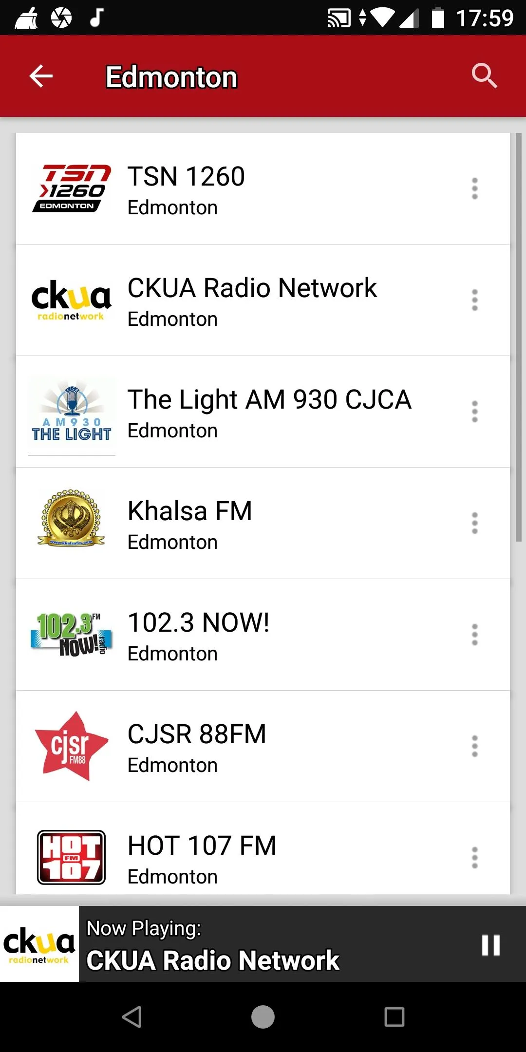 Alberta Radio Stations | Indus Appstore | Screenshot