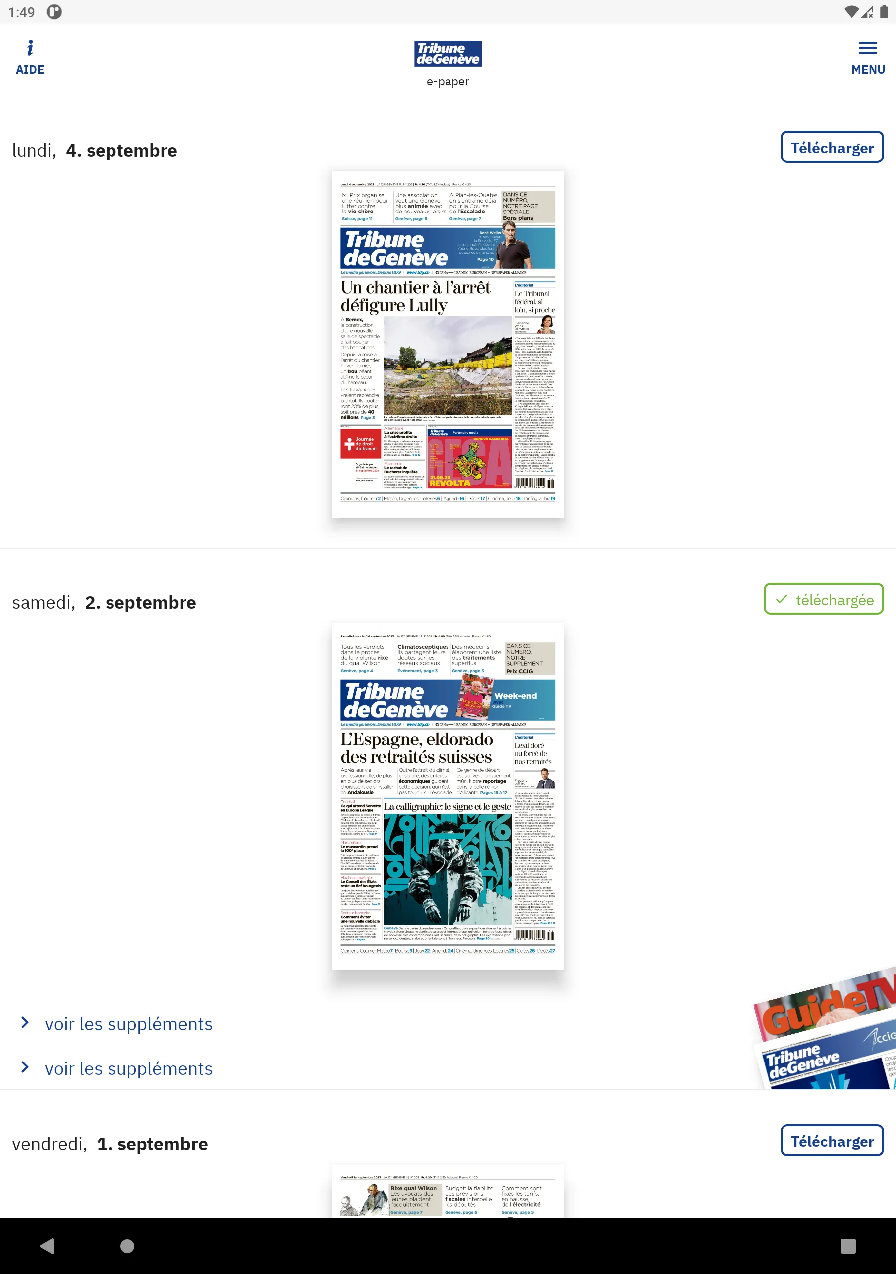 Tribune de Genève, le journal | Indus Appstore | Screenshot