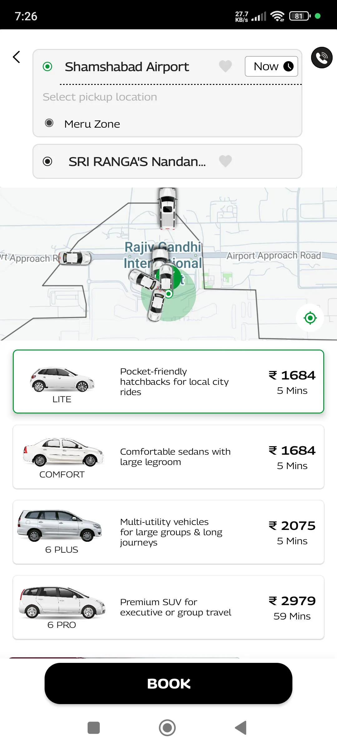 Meru Cabs- Airport & Rental | Indus Appstore | Screenshot