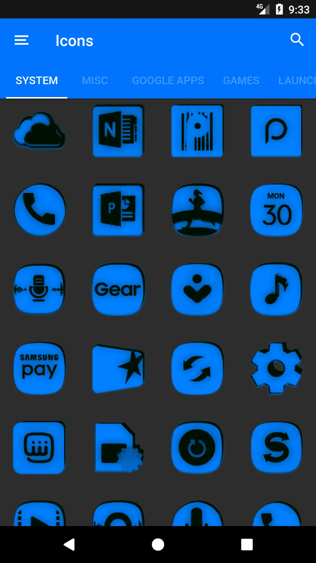 Blue and Black Icon Pack | Indus Appstore | Screenshot