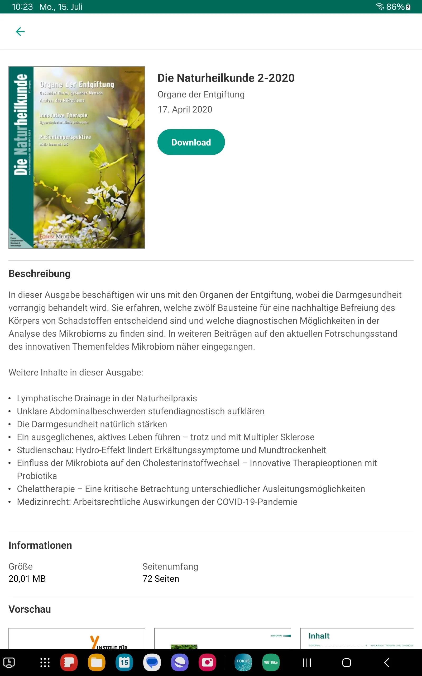 Naturheilkunde Umweltmedizin | Indus Appstore | Screenshot