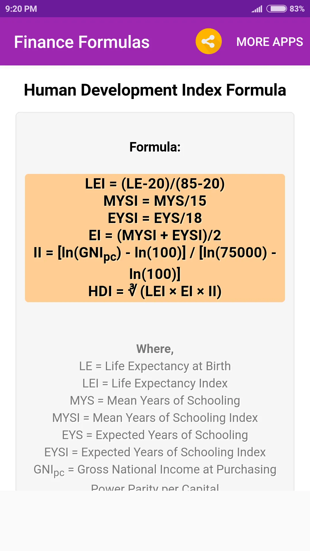 Finance Formulas | Indus Appstore | Screenshot