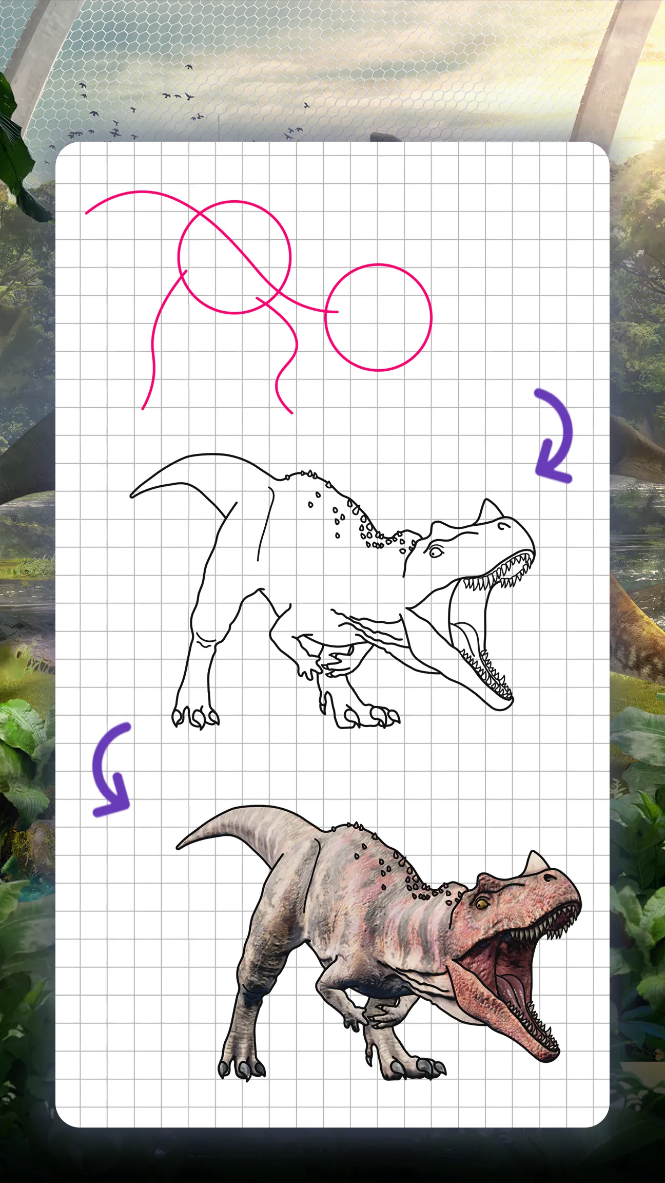 How to draw dinosaurs by steps | Indus Appstore | Screenshot