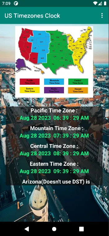 US Timezones Clock | Indus Appstore | Screenshot