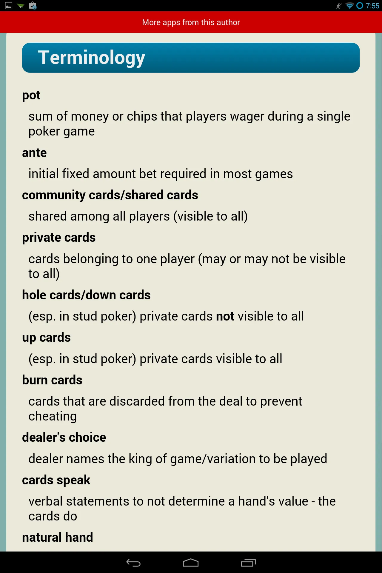 Poker Rules Quikies | Indus Appstore | Screenshot