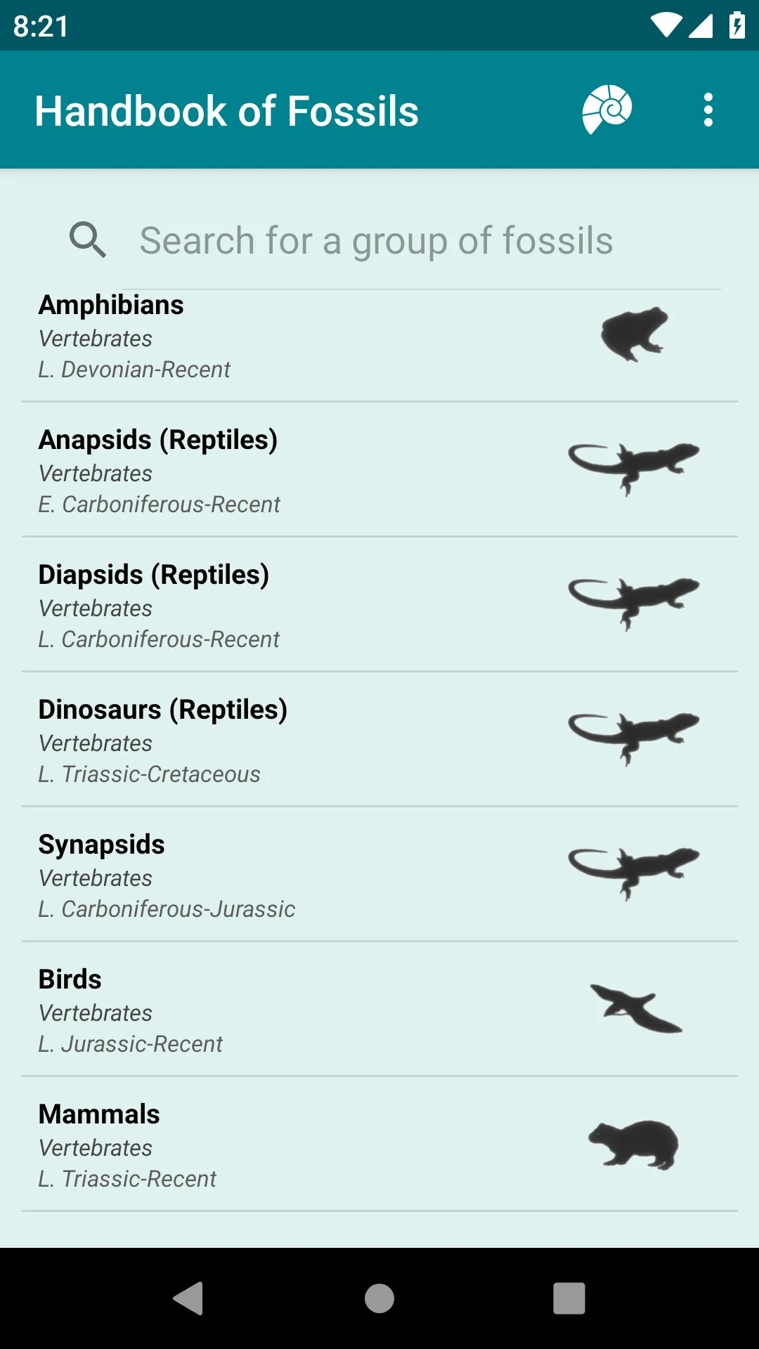 Handbook of Fossils | Indus Appstore | Screenshot