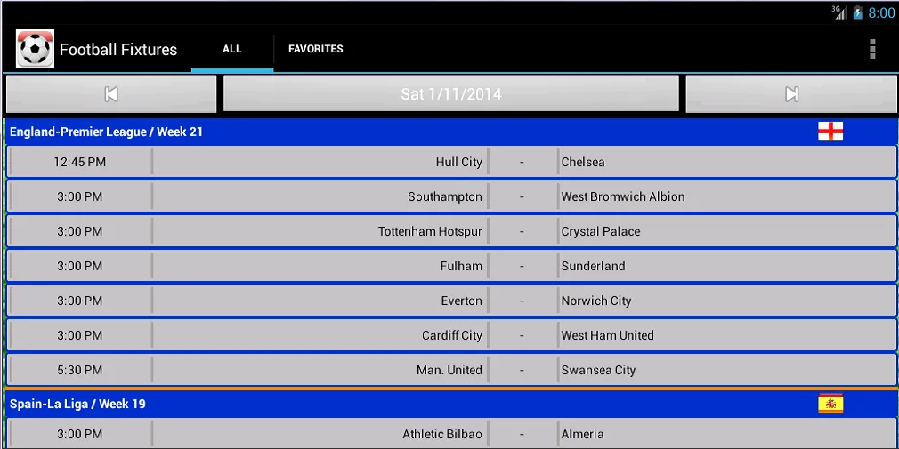 Football Fixtures: Live Scores | Indus Appstore | Screenshot