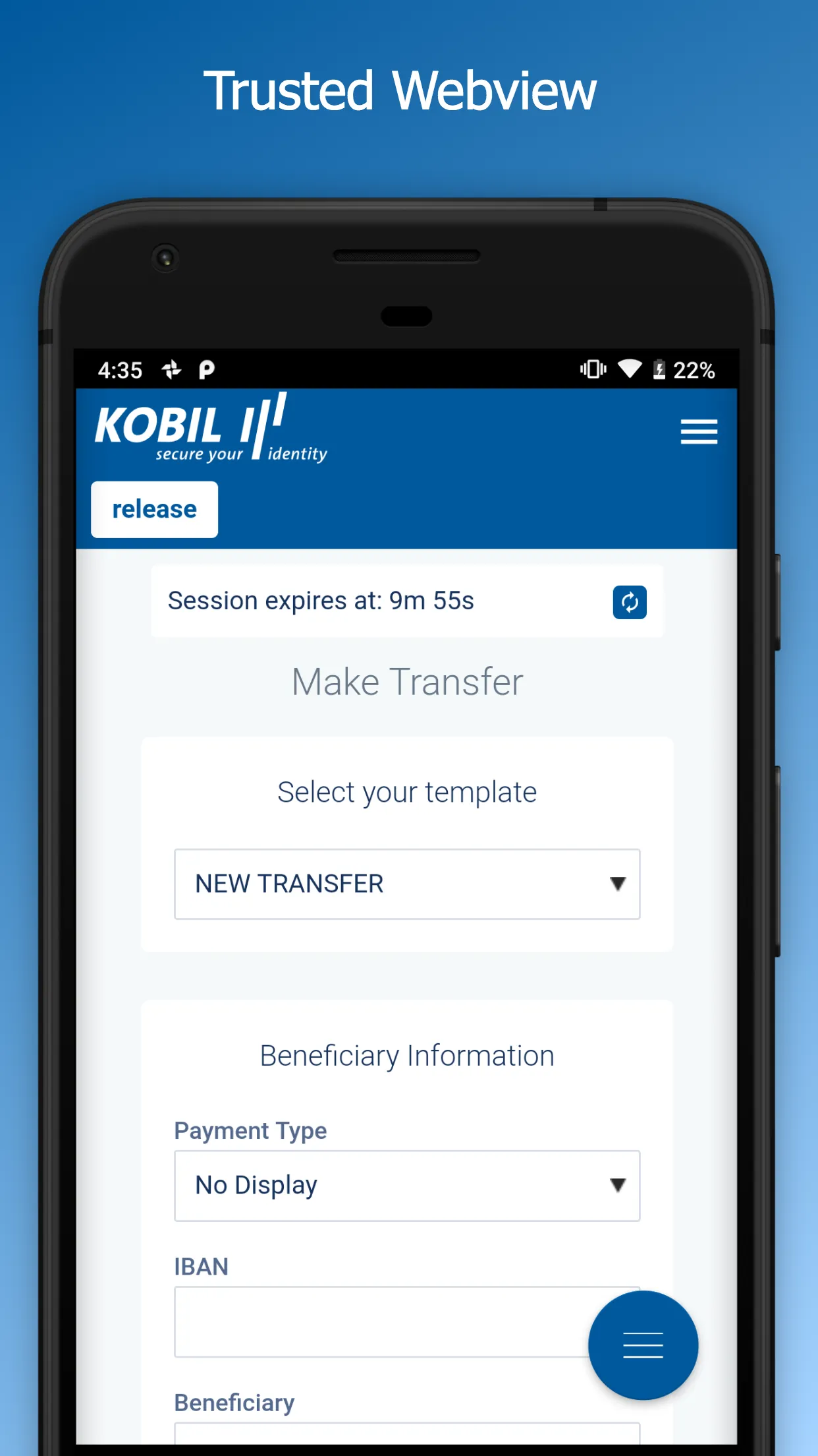 KOBIL Trusted Webview | Indus Appstore | Screenshot