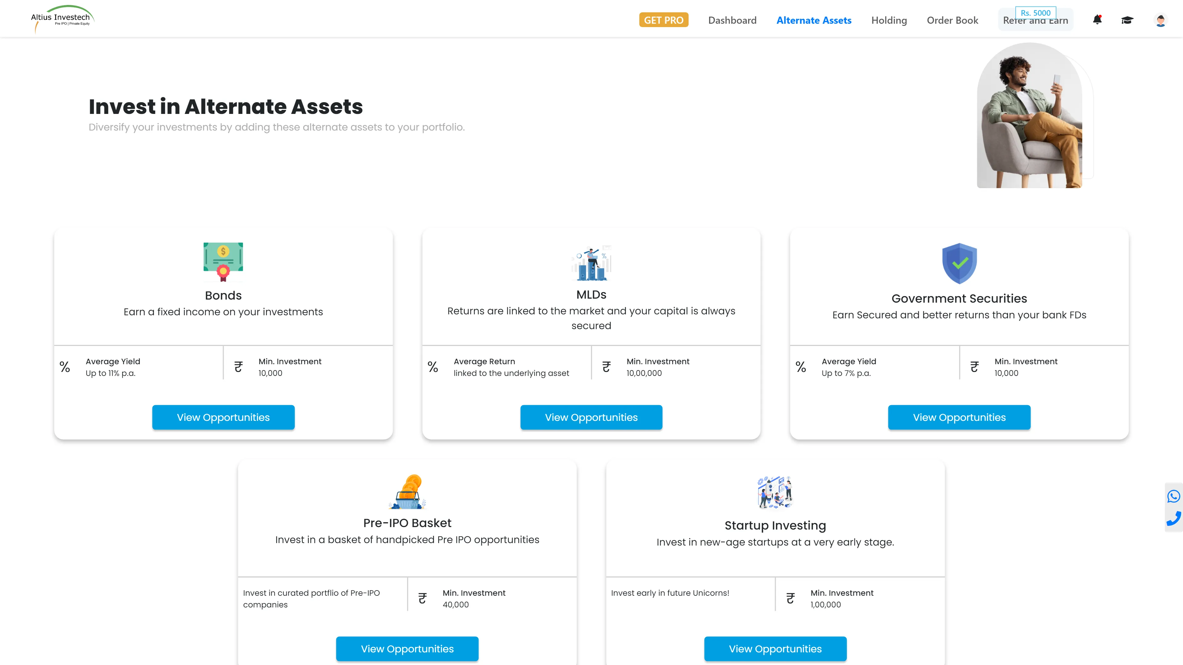 Altius Invest: Pre IPOs, NCDs | Indus Appstore | Screenshot