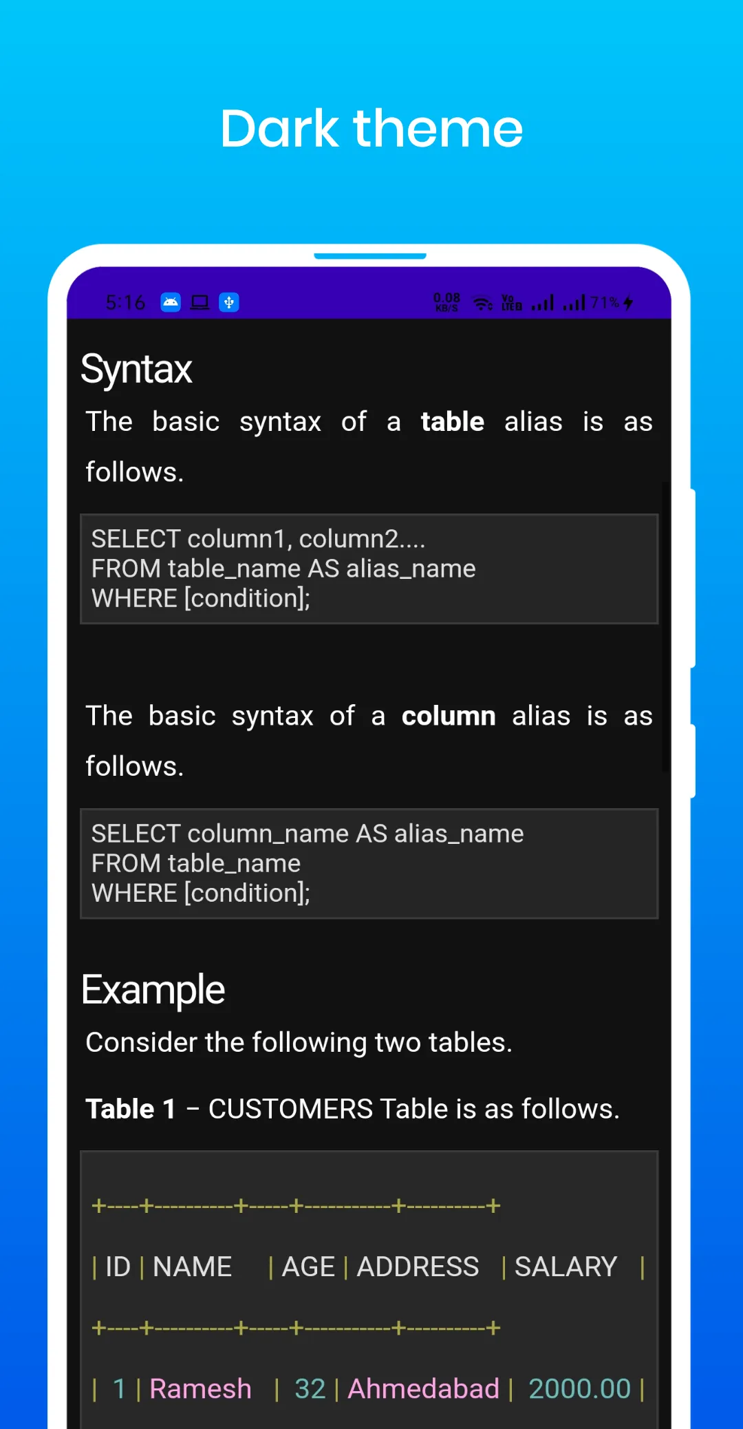 Learn SQL | Indus Appstore | Screenshot