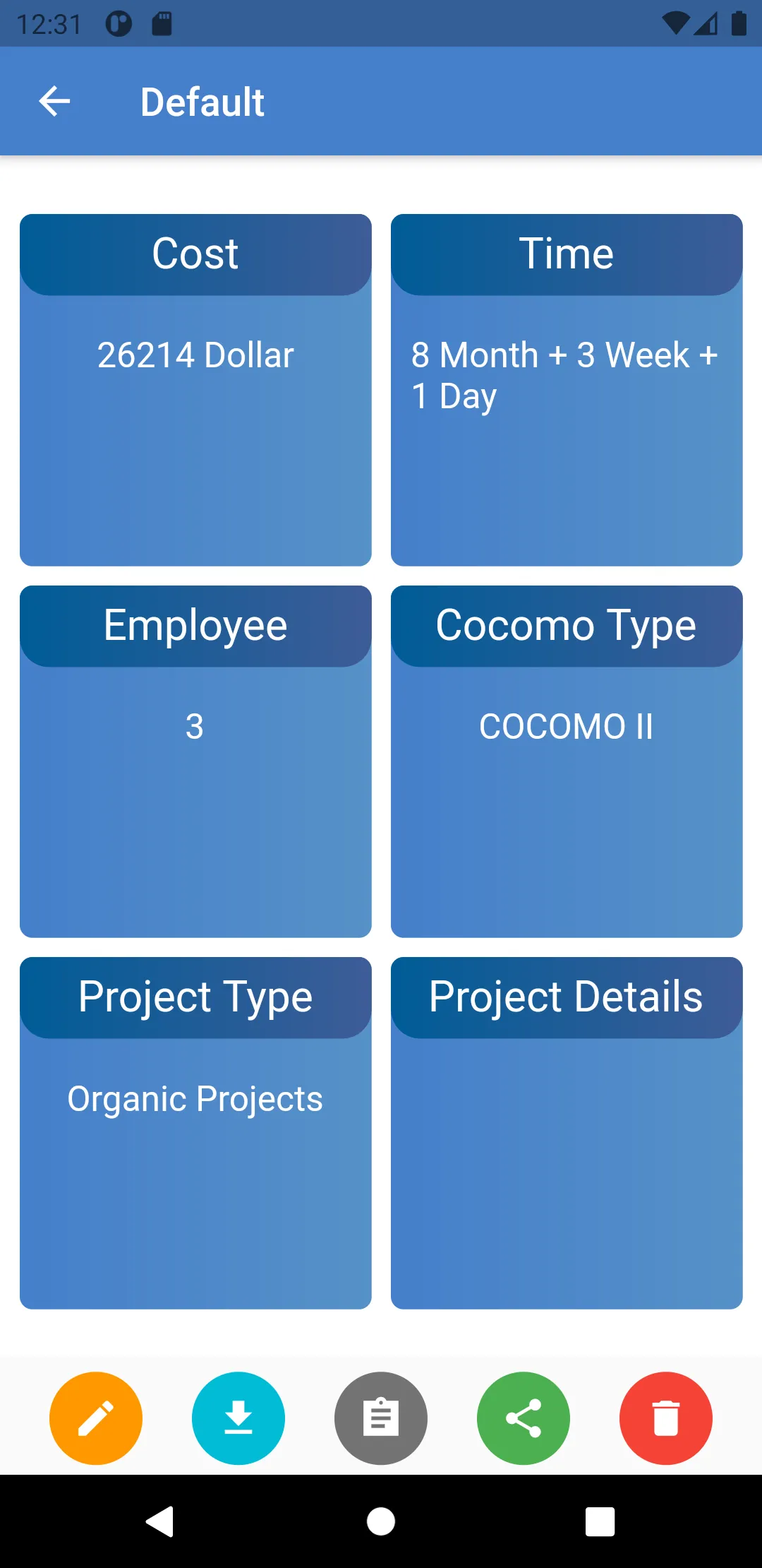 Calculate Software: COCOMO | Indus Appstore | Screenshot