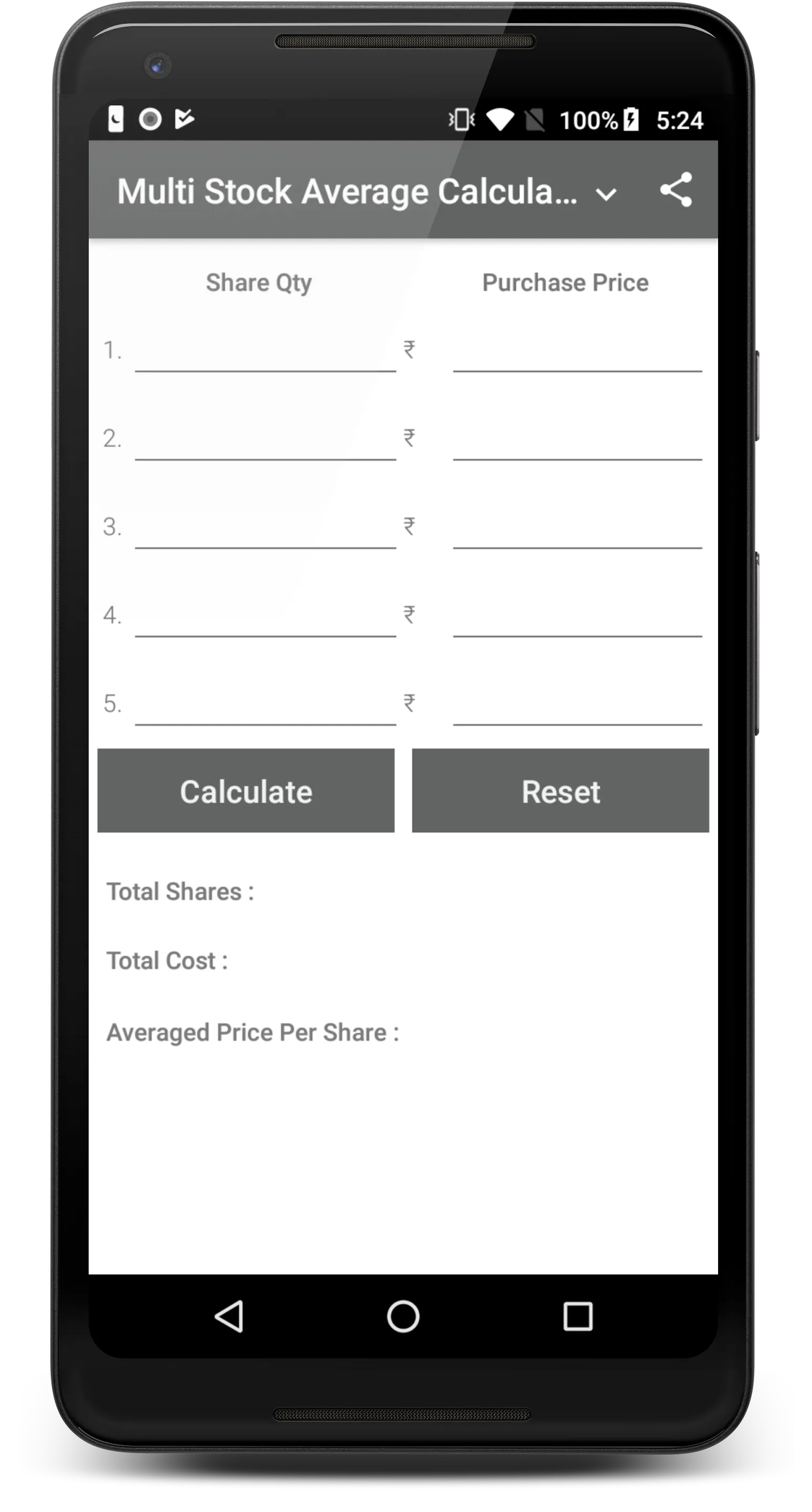 Stock Average Calculator | Indus Appstore | Screenshot