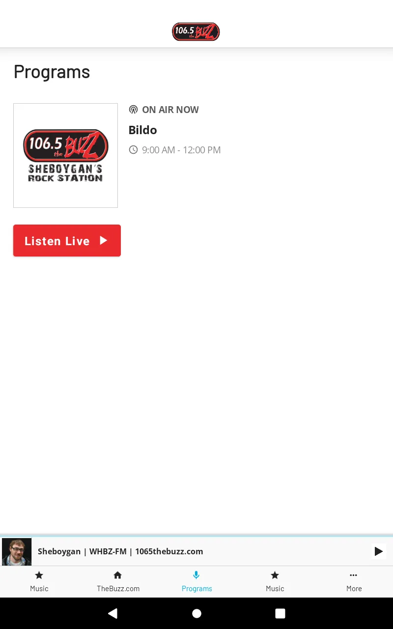 106.5 The Buzz (WHBZ-FM Radio) | Indus Appstore | Screenshot