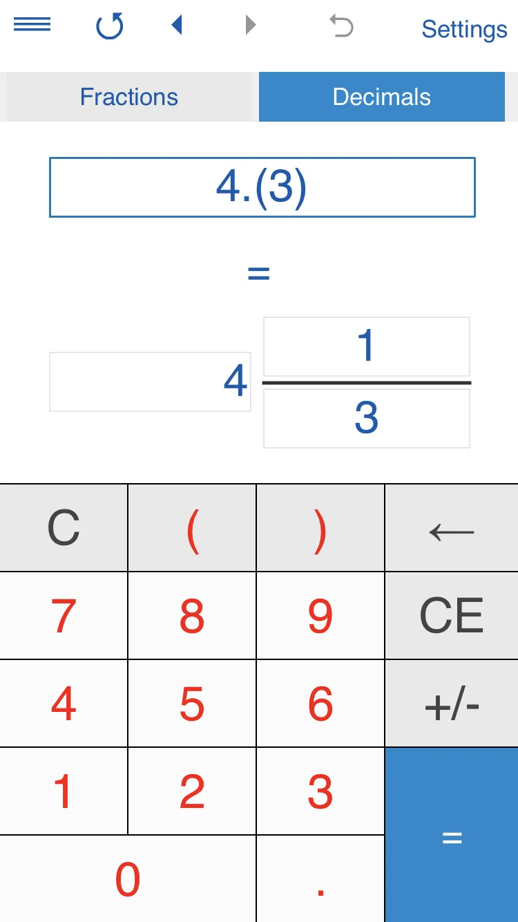 Fraction Calculator 4in1 | Indus Appstore | Screenshot