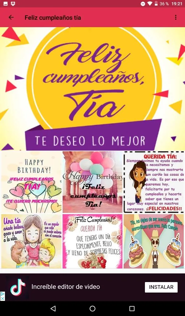 Feliz día de celebración tía | Indus Appstore | Screenshot