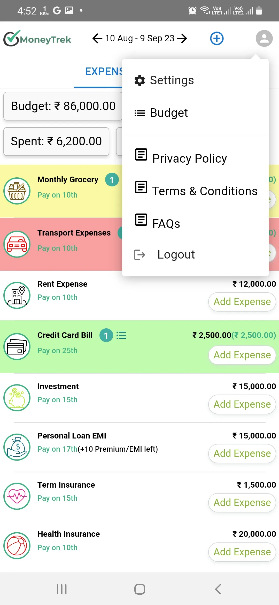 MoneyTrek - Budget & Expenses | Indus Appstore | Screenshot