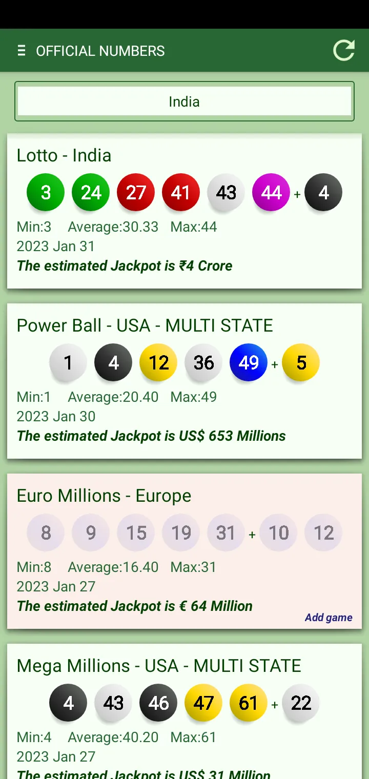 Lotto generator & statistics | Indus Appstore | Screenshot