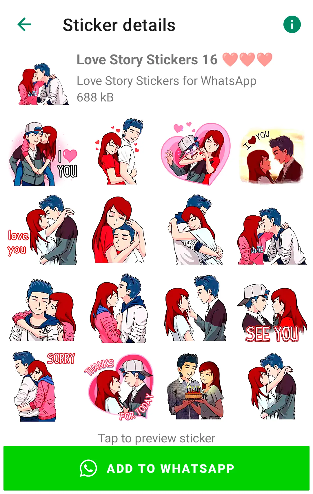 Love Story Stickers WASticker | Indus Appstore | Screenshot