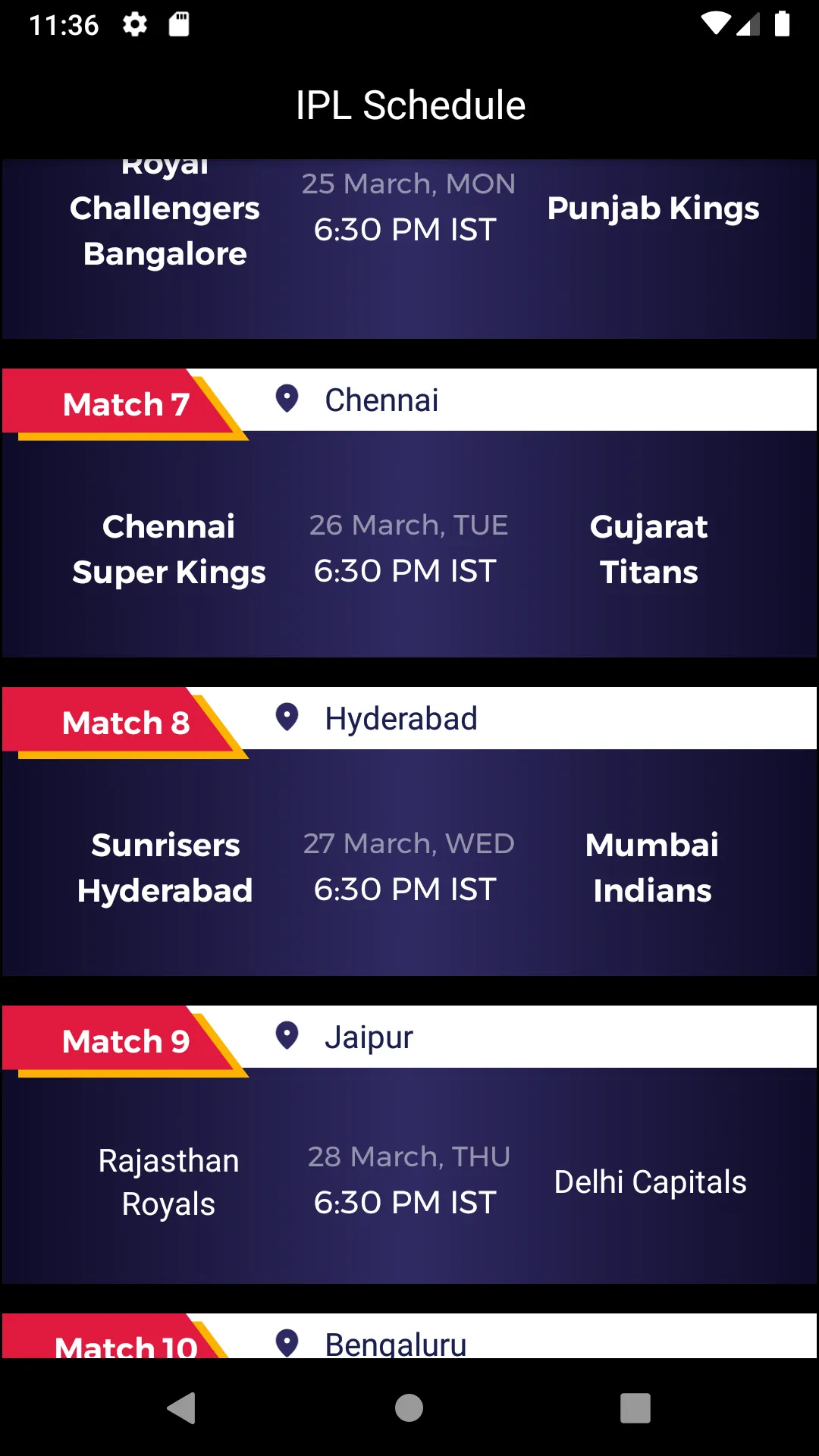 IPL Schedule 2024 | Indus Appstore | Screenshot