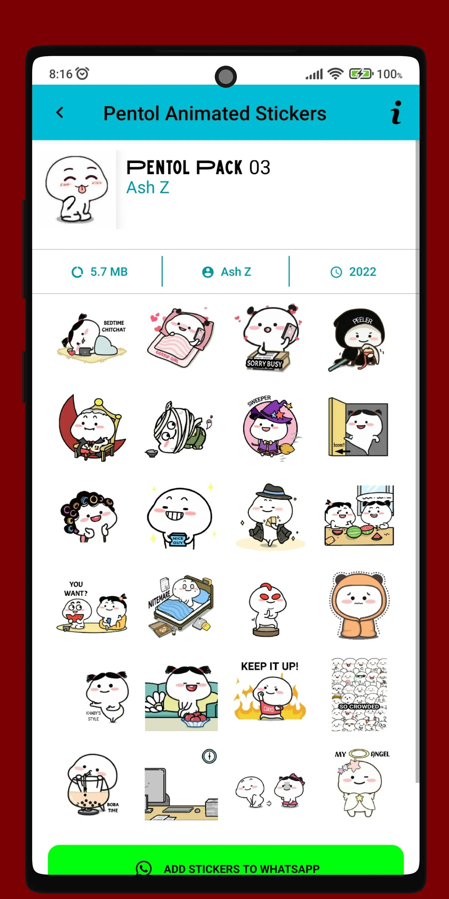 Pentol Animated Stickers | Indus Appstore | Screenshot