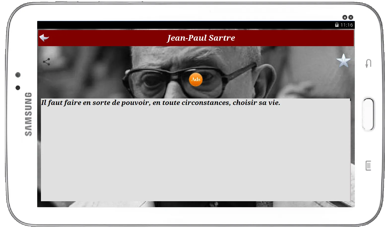 Citation De Jean-Paul Sartre | Indus Appstore | Screenshot