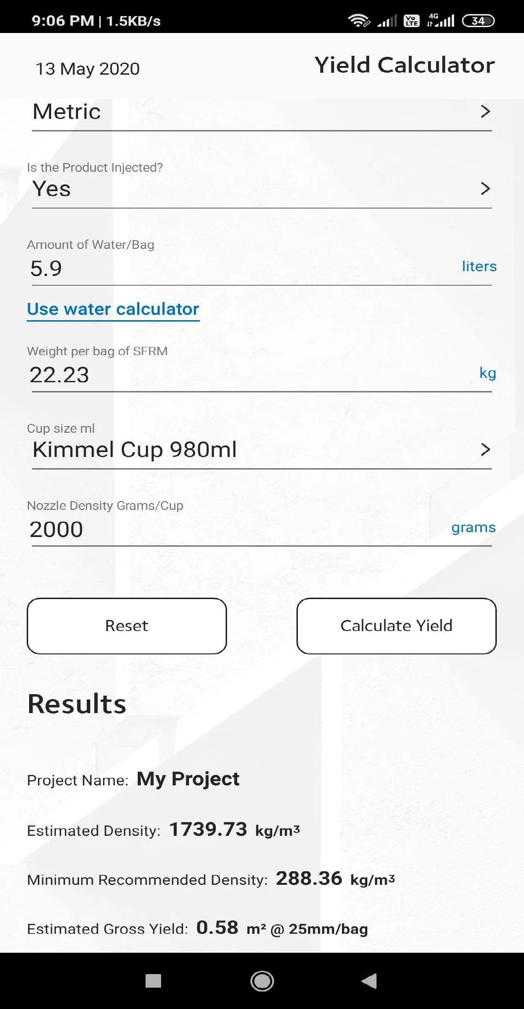 Monokote® Yield Calc | Indus Appstore | Screenshot