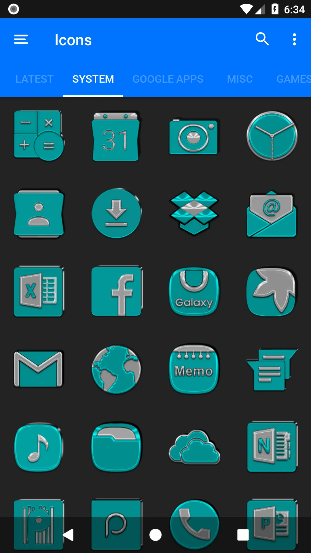 Cyan Icon Pack | Indus Appstore | Screenshot