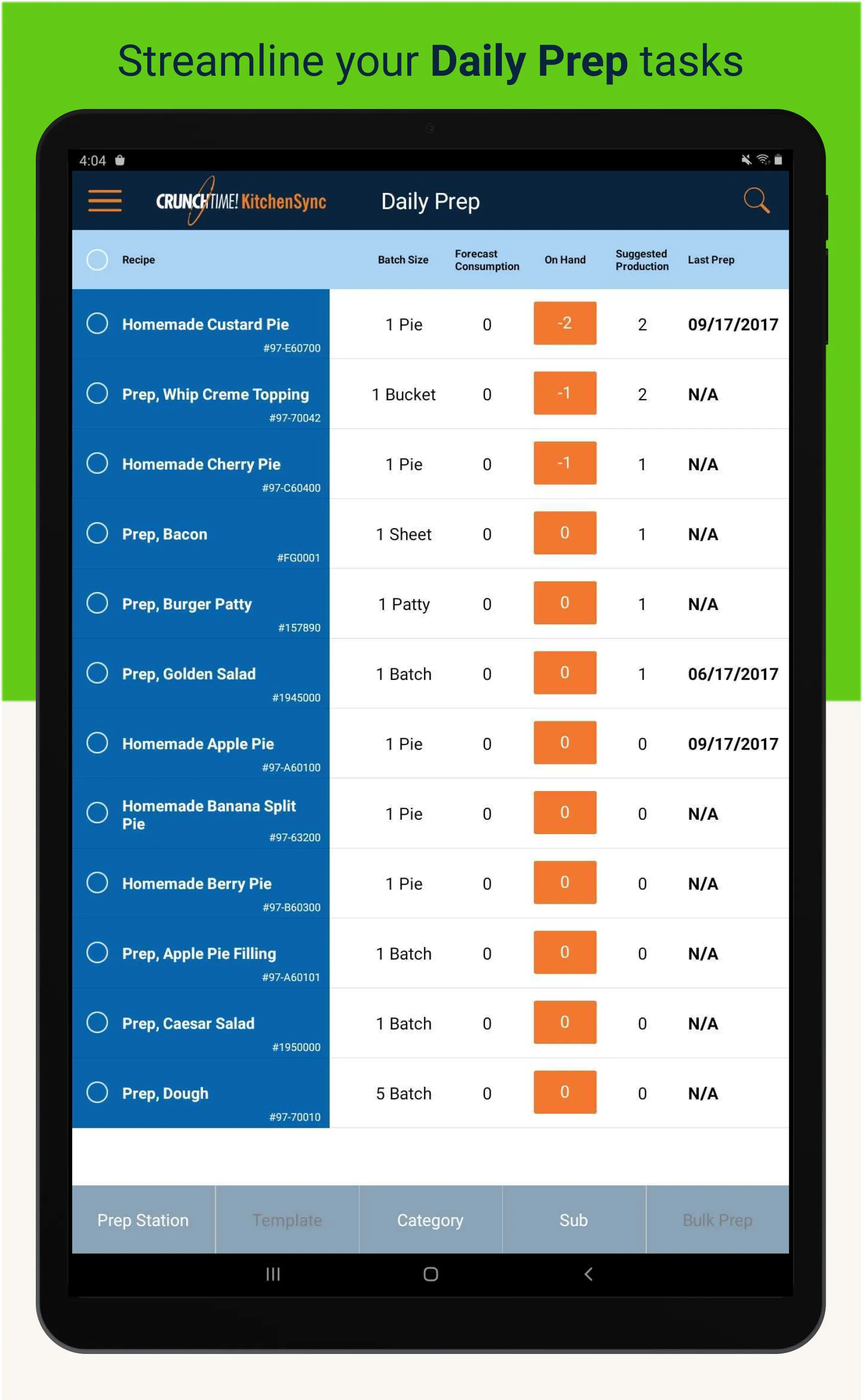 Crunchtime Kitchen Sync | Indus Appstore | Screenshot