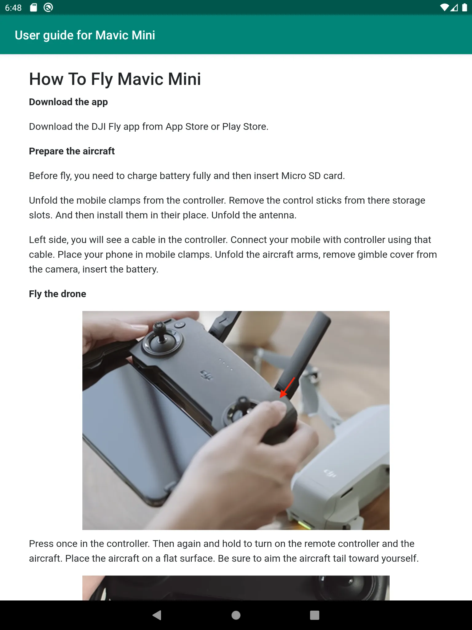 User guide for Mavic Mini | Indus Appstore | Screenshot