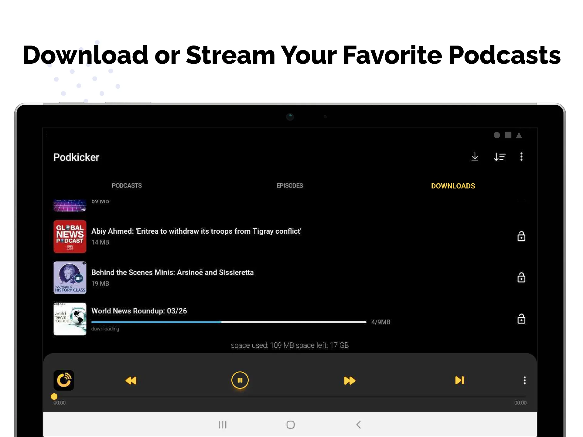 Podkicker Podcast Player | Indus Appstore | Screenshot